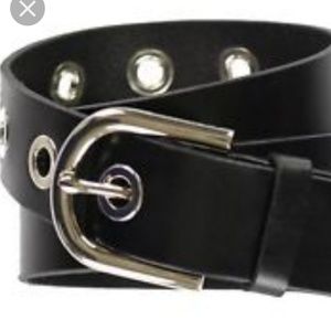 ISO Michael Kors black leather belt with silver gr
